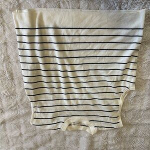 Striped Cream and Black Knit Top